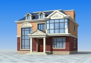 120平方米現(xiàn)代二層半自建房屋設(shè)計(jì)圖紙，帶閣樓12x10米