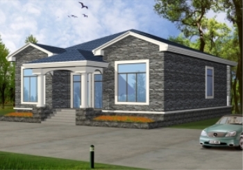 160平方新農(nóng)村一層小別墅施工設計圖，12.2x14米