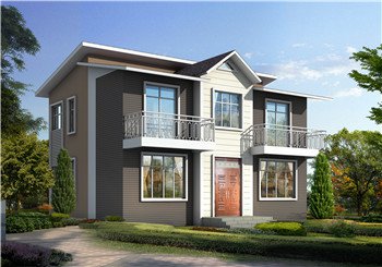 115平方米新農(nóng)村帶閣樓二層小別墅設(shè)計(jì)圖紙帶外觀圖，田園風(fēng)