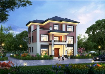 125平方米新中式農(nóng)村自建三層別墅建筑設(shè)計(jì)圖紙及效果圖