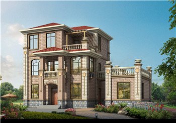 135平方米新農(nóng)村實(shí)用型三層別墅設(shè)計(jì)CAD圖紙帶效果圖，獨(dú)立廚房餐廳