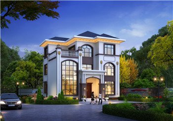 100平新農(nóng)村三層復(fù)式房屋別墅設(shè)計圖紙，造價30萬左右