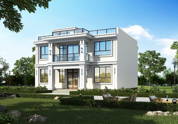 140平米平屋頂二層新農(nóng)村自建房設(shè)計(jì)圖，極簡主義設(shè)計(jì) ，實(shí)用優(yōu)雅！