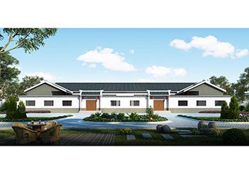 新中式一層宅院設(shè)計(jì)圖，兩兄弟合蓋，雙拼獨(dú)棟類(lèi)型，功能豐富