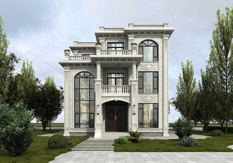 農(nóng)村最漂亮平頂三層別墅設(shè)計(jì)圖，10.5乘11.5米