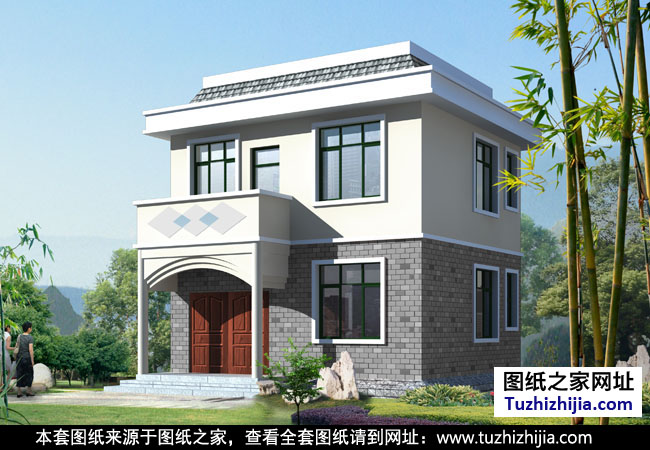 農(nóng)村簡單兩層別墅房屋設(shè)計圖紙效果圖