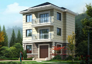 三層農(nóng)村小別墅設計圖紙，全套設計方案（含效果圖）