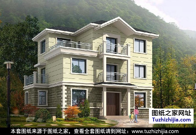 新農(nóng)村三層獨(dú)棟別墅設(shè)計(jì)圖紙效果圖