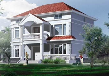 二層半別墅設(shè)計圖紙，帶閣樓（含效果圖），新農(nóng)村別墅方案精選