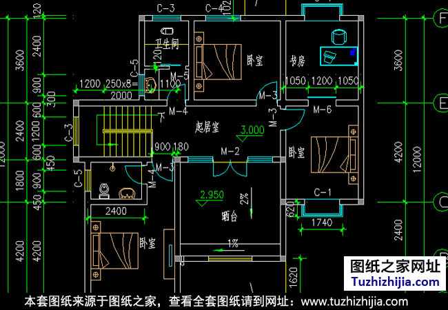 雙拼兩層別墅設計圖紙