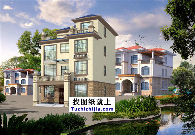 農(nóng)村四層復(fù)式房屋設(shè)計(jì)圖紙, 占地105平方米