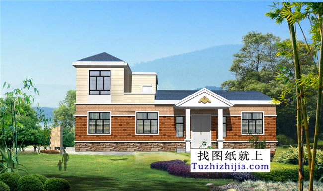 215平方米新農(nóng)村一層房屋建筑設(shè)計施工圖，17x12米