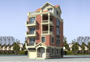 107平方米新農(nóng)村五層別墅設計圖及效果圖，帶車庫