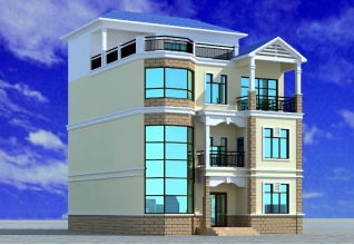 130平方米農(nóng)村四層復(fù)式別墅設(shè)計(jì)圖紙及效果圖，10x13米