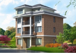 占地130平方米四層經典小別墅房屋設計圖紙，含效果圖