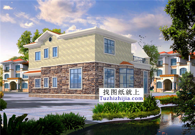 165平方米地中海風(fēng)格二層別墅設(shè)計(jì)圖紙,15x12米