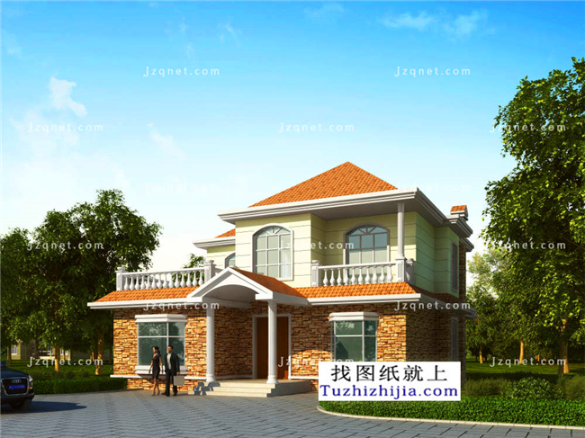 162平方米二層小別墅設(shè)計圖紙及效果圖大全，12X13米