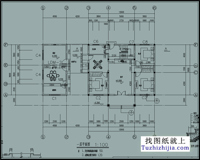 126平方米清新實用型新農(nóng)村二層小別墅設(shè)計圖紙帶效果圖,13x10米