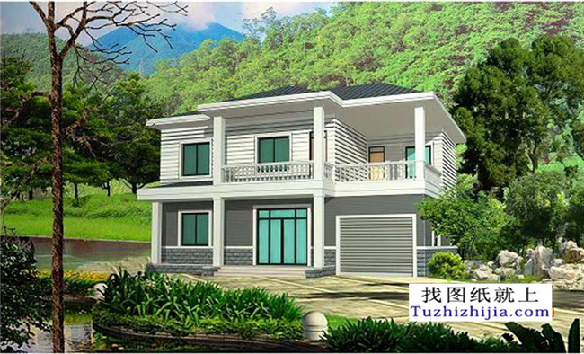 110平方米二層自建小別墅設(shè)計CAD施工圖紙帶效果圖，12x13米