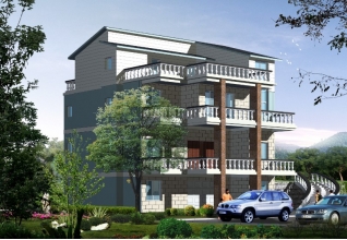 30萬的新農(nóng)村三層半房屋設計圖紙，磚混結(jié)構(gòu)