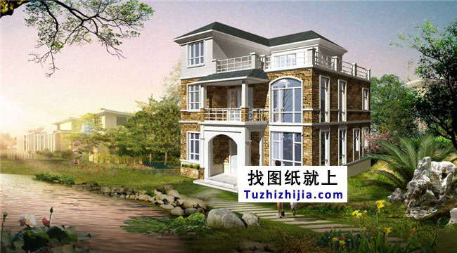 歐式風(fēng)格高檔三層別墅設(shè)計(jì)圖紙