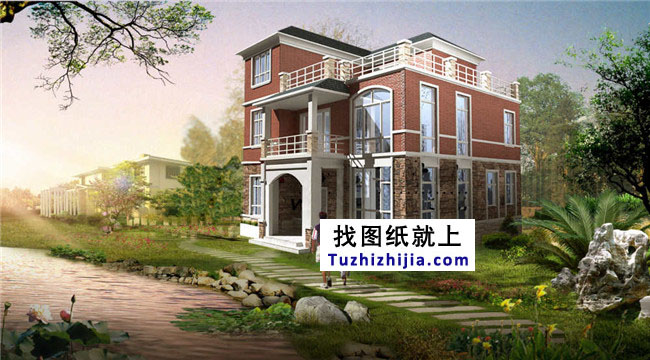 歐式風(fēng)格高檔三層別墅設(shè)計(jì)圖紙