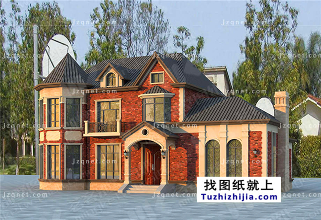 150平方米二層別墅設計及效果圖展示下載，17X10米