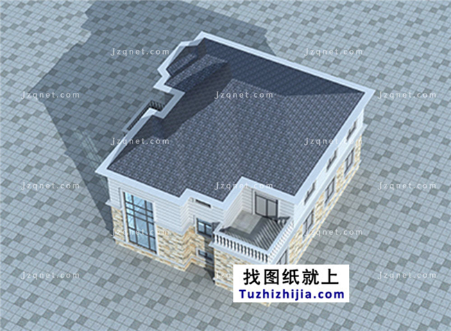 183平方米新農(nóng)村自建二層小別墅設計圖及效果圖，15X13米