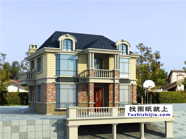 115平方米自建別墅設(shè)計帶地下室的CAD設(shè)計圖紙及外觀設(shè)計，12x9米