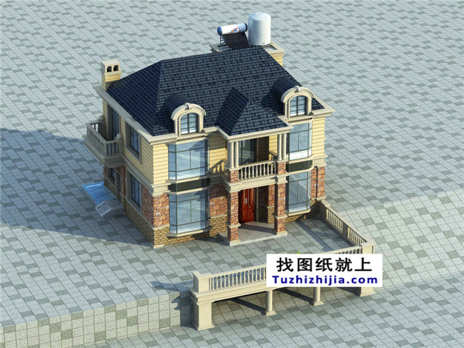 115平方米自建別墅設(shè)計帶地下室的CAD設(shè)計圖紙及外觀設(shè)計，12x9米