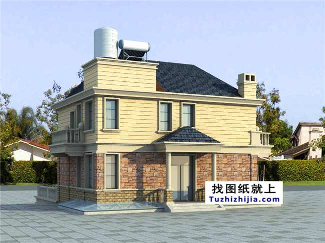 115平方米自建別墅設(shè)計帶地下室的CAD設(shè)計圖紙及外觀設(shè)計，12x9米