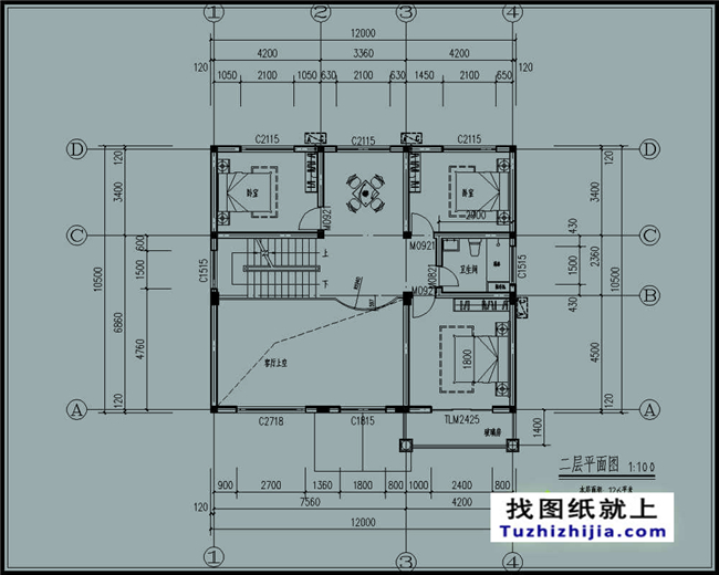 120平方米現(xiàn)代實(shí)用的新農(nóng)村二層自建房屋設(shè)計(jì)圖紙及效果圖大全,12x10米