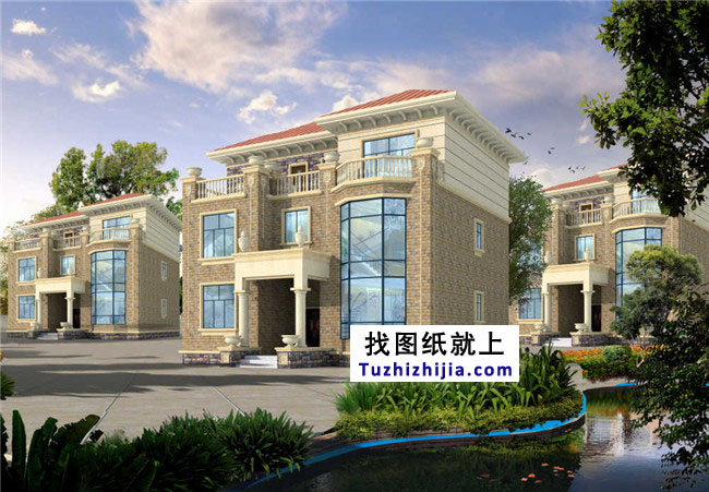 豪華復式三層別墅設計圖紙