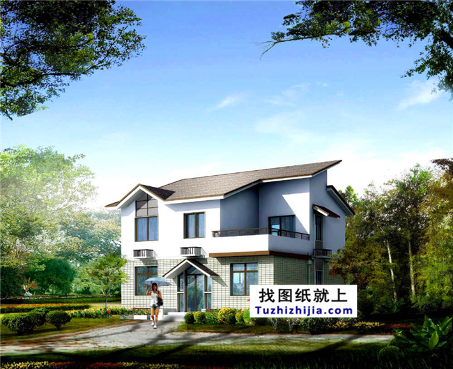 88平方米農(nóng)村二層小戶型自建房屋設(shè)計(jì)圖紙帶外觀效果圖，10x9米