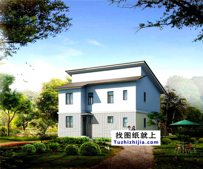 88平方米農(nóng)村二層小戶型自建房屋設(shè)計(jì)圖紙帶外觀效果圖，10x9米