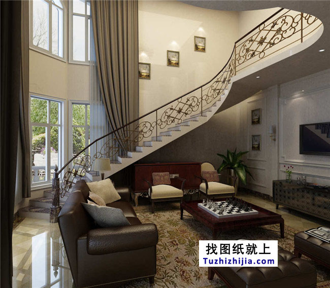 歐式風格三層別墅建筑設計圖