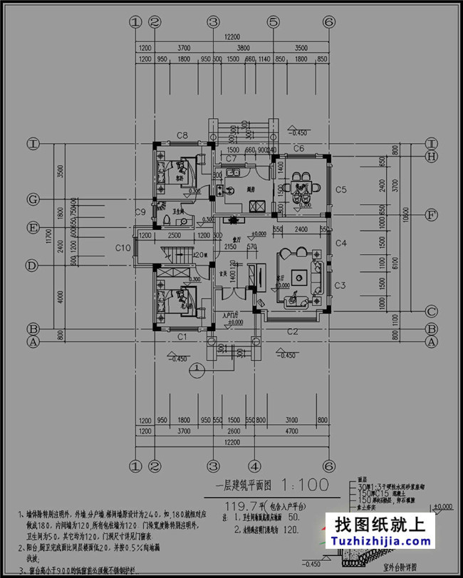 浙江新農(nóng)村三層別墅設計圖紙及效果圖