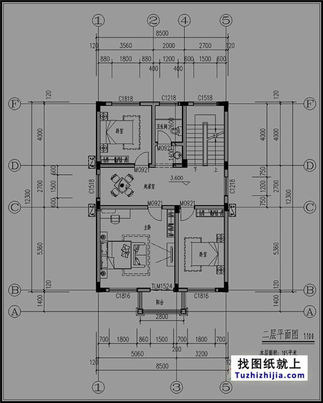 105平方米新農(nóng)村三層別墅設(shè)計(jì)圖