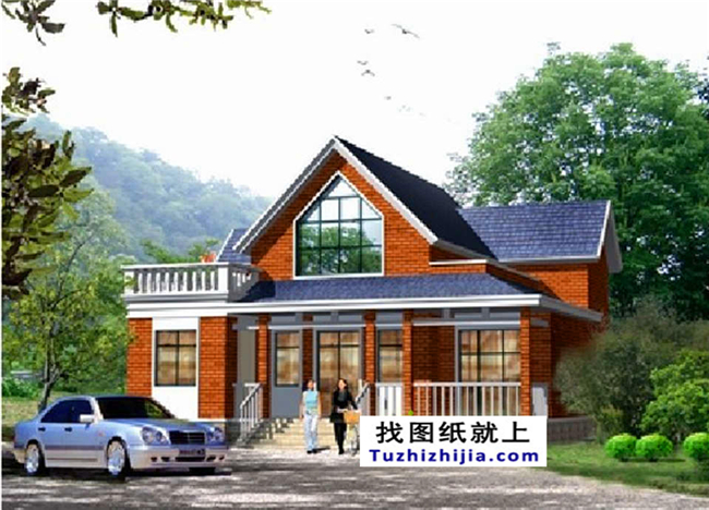 160平方米歐式一層半別墅施工設(shè)計圖紙,13X13米