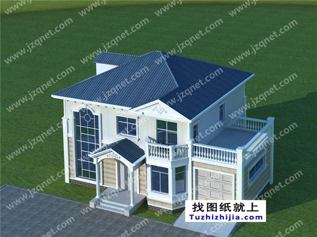 163平方米二層自建別墅設(shè)計(jì)施工建筑圖紙及效果圖，15x11米