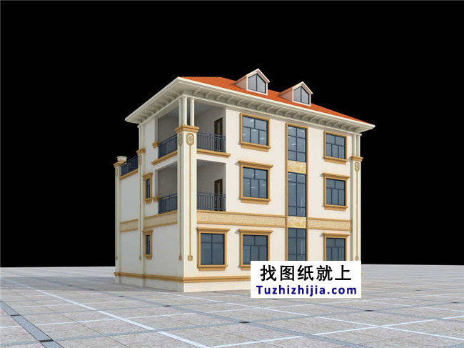 140平方米歐式三層別墅建筑設(shè)計圖紙