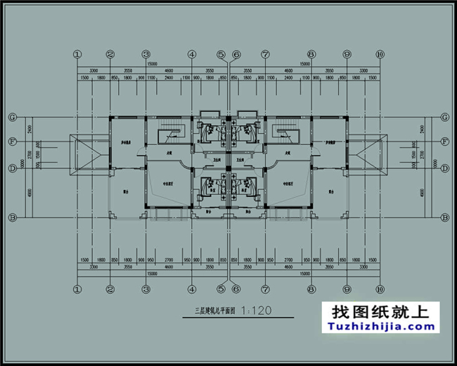 148平方米新農(nóng)村復(fù)式框架三層雙拼歐式別墅設(shè)計圖紙,15米x10米