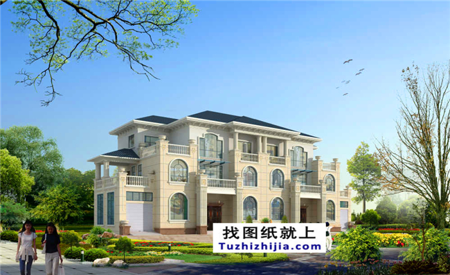 148平方米新農(nóng)村復(fù)式框架三層雙拼歐式別墅設(shè)計圖紙,15米x10米