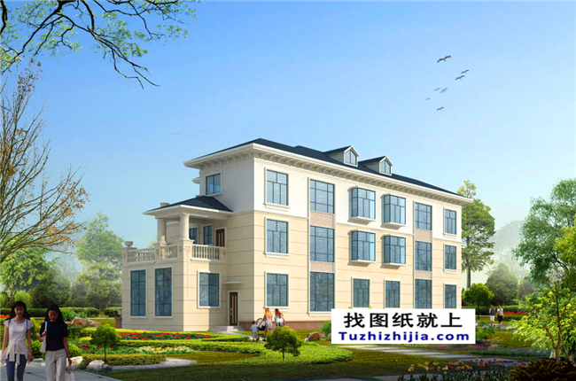 148平方米新農(nóng)村復(fù)式框架三層雙拼歐式別墅設(shè)計圖紙,15米x10米