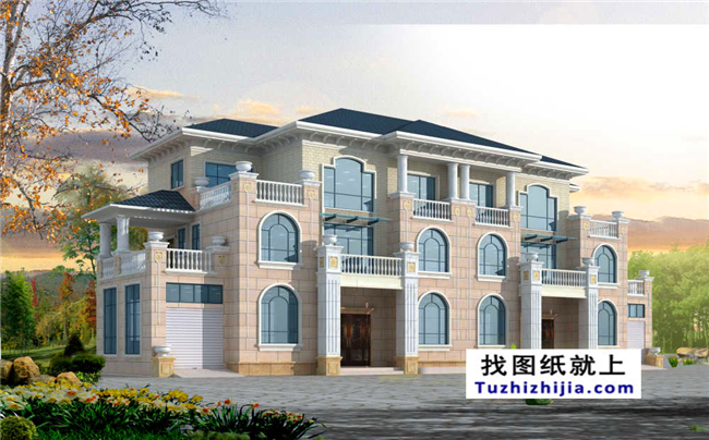 148平方米新農(nóng)村復(fù)式框架三層雙拼歐式別墅設(shè)計圖紙,15米x10米