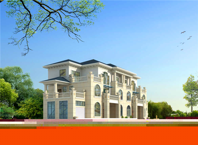 148平方米新農(nóng)村復(fù)式框架三層雙拼歐式別墅設(shè)計圖紙,15米x10米