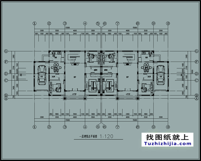 148平方米新農(nóng)村復(fù)式框架三層雙拼歐式別墅設(shè)計圖紙,15米x10米