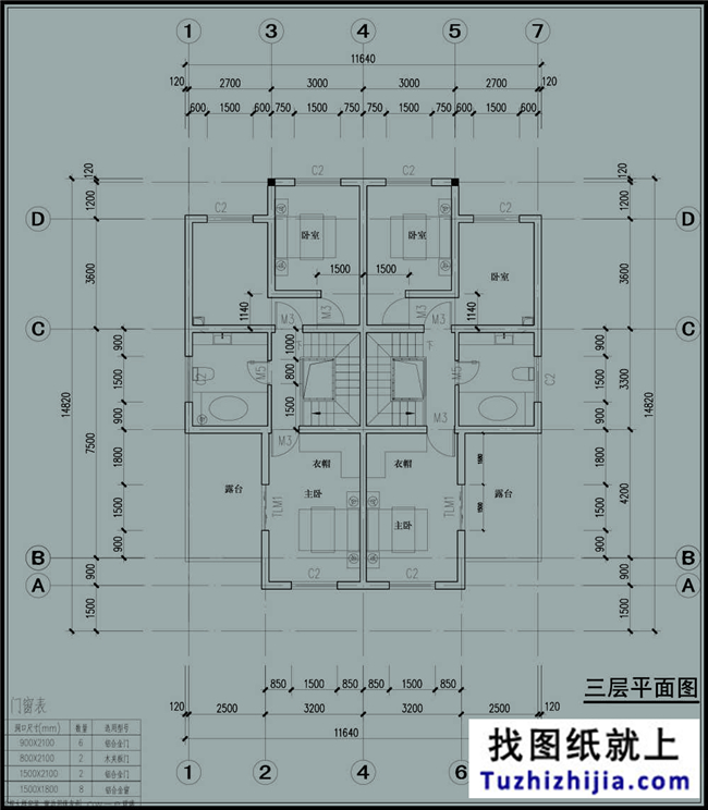 175平方米歐式三層雙拼別墅設(shè)計(jì)施工圖紙及效果圖，12x13米