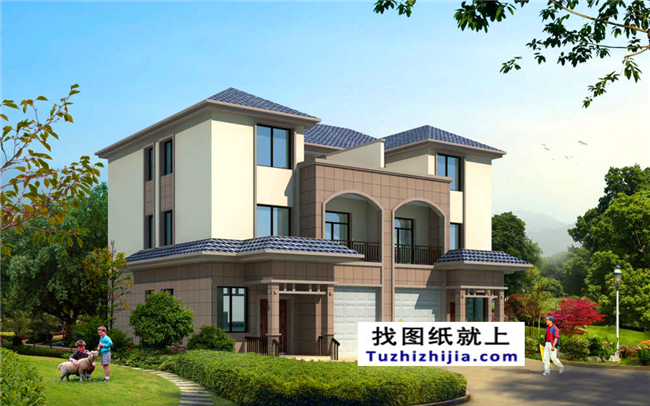 170平方米農村雙拼房屋建筑施工設計圖紙，16x11米