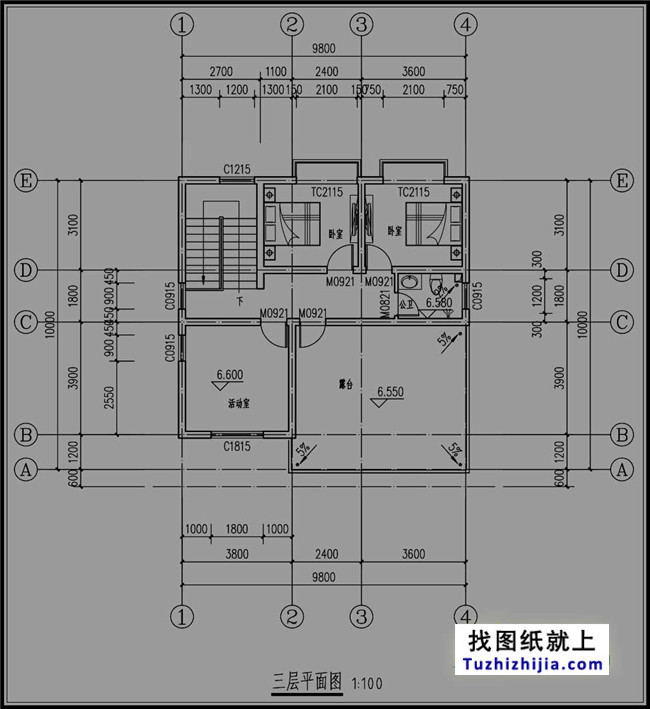 100平方米自建三層半別墅設(shè)計(jì)圖紙